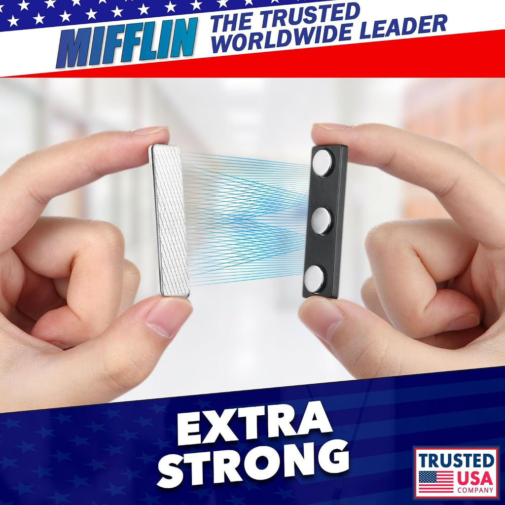 Magnetic Name Badge Holders - 50 Pack - 3x4 inches Zipperless Horizontal ID Badge Sleeves + Strong Magnet Plates for