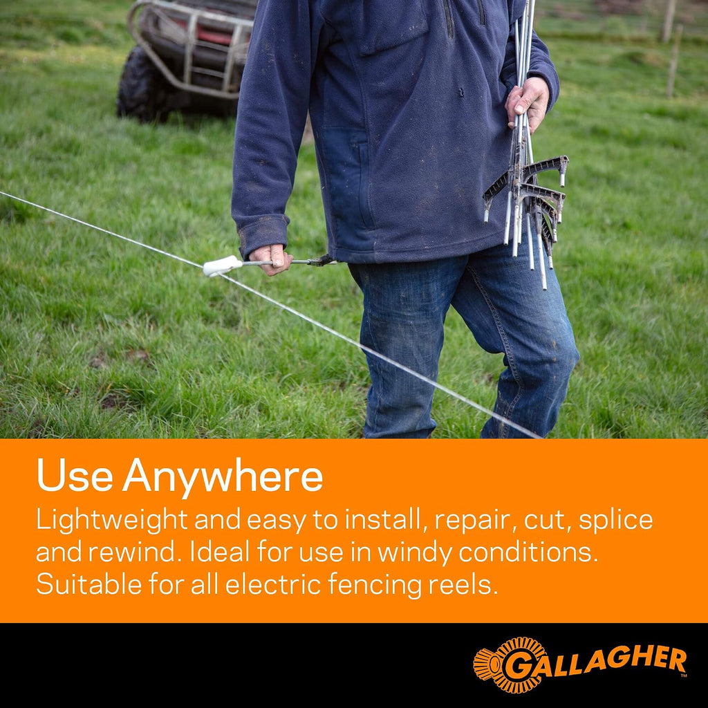 S12 Solar Energizer and 1312' Poly Wire Electric Fence Kit for Livestock, Gardens, Orchards, Pets, and More