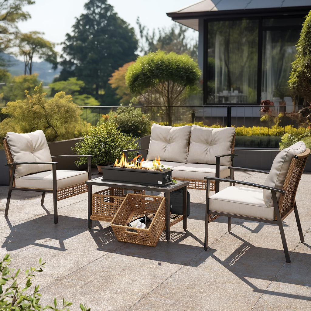 Loom X Gas Fire Pit Table, 28" Rectangular Tabletop Fireplace