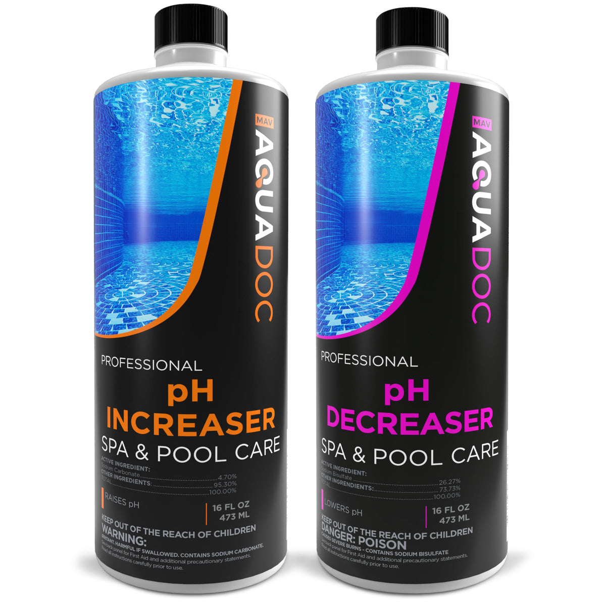 AquaDoc Spa pH Up & Down - pH Balancer Kit for Indoor & Outdoor Hot Tubs
