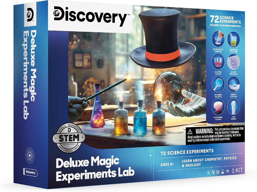 Magic Science Lab – 72 STEM Experiments for Kids| Reactions, Illusions, Crystals, Slime & Light Tricks| DIY Chemistry