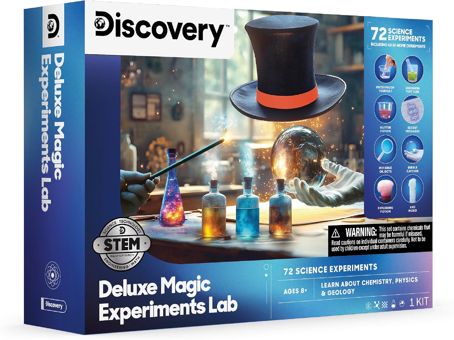 Magic Science Lab – 72 STEM Experiments for Kids| Reactions, Illusions, Crystals, Slime & Light Tricks| DIY Chemistry