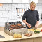 Commercial Deep Fryer with Basket, 3400W 19.4QT Professional Electric Fryer