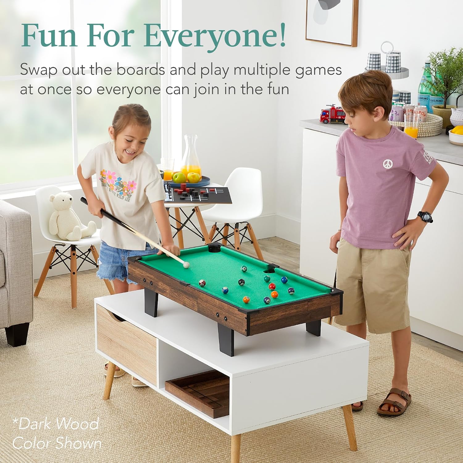 11-in-1 Kids Combo Game Table Set w/Ping Pong, Foosball, Air Hockey, Shuffleboard, Bowling, 5 Accessory Bags