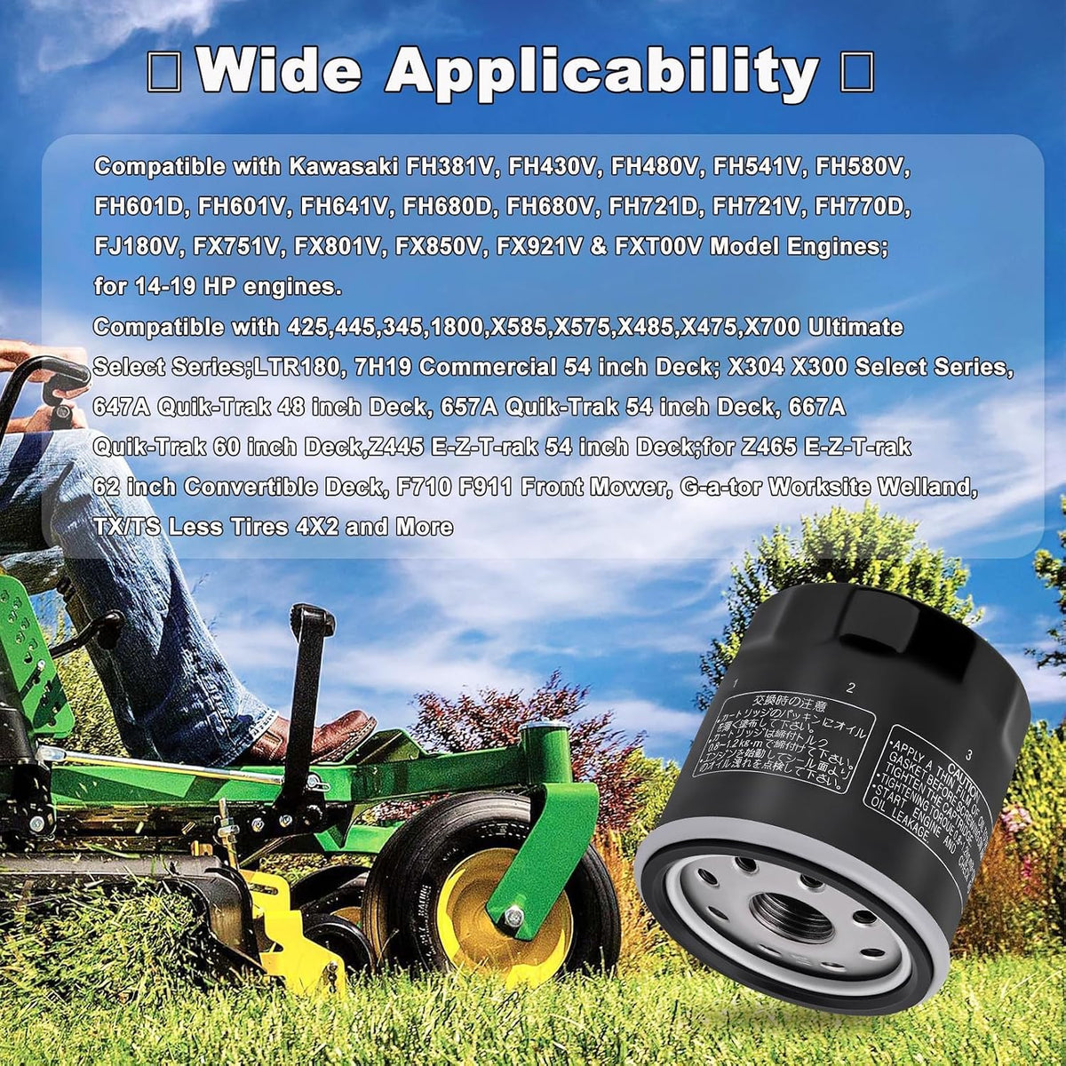 49065-0724 Oil Filter Fits 49065-7010 AM107423 49065-0734, 4Pack
