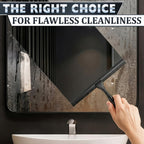 10" Shower Squeegee for Glass Doors & Windows with 2 Hooks, Black