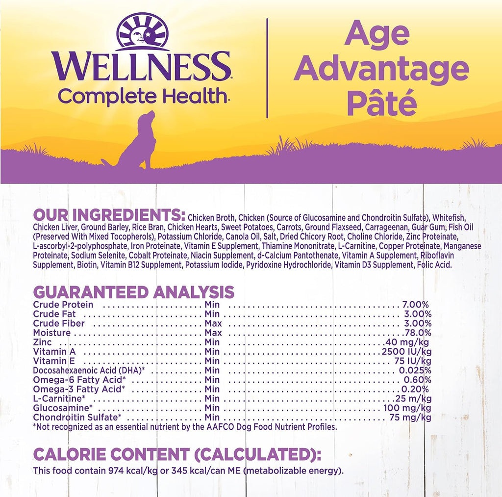 Complete Health Pate Age Advantage Senior Canned Wet Dog Food, Wholesome Grains, Natural, Chicken and Sweet Potato