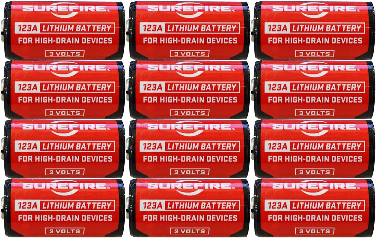 CR123A 3V Lithium Battery - 12 Pack SF123A Batteries | 123A 3V lithium batteries with 10-year shelf life for