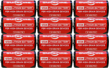 CR123A 3V Lithium Battery - 12 Pack SF123A Batteries | 123A 3V lithium batteries with 10-year shelf life for
