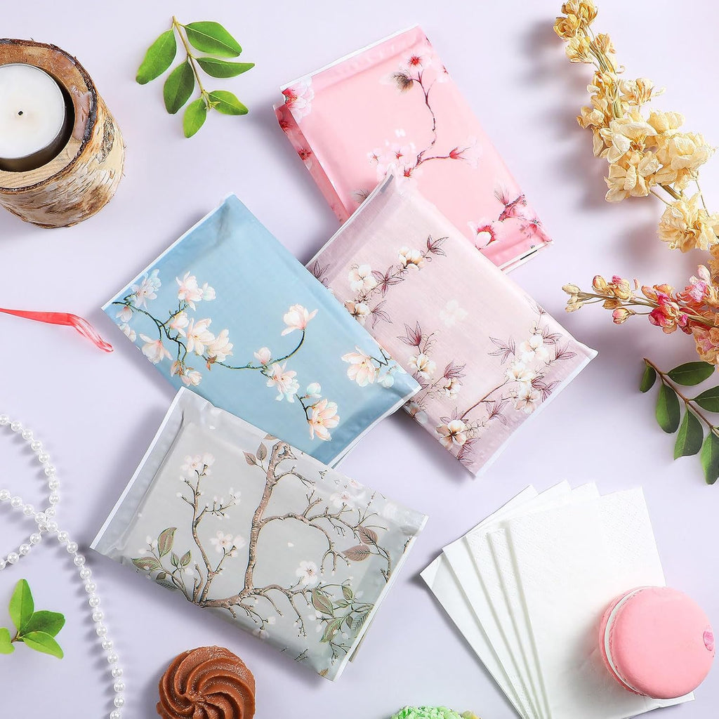 100 Pack Pocket Tissues Travel Slim Packs, Colorful Flowers