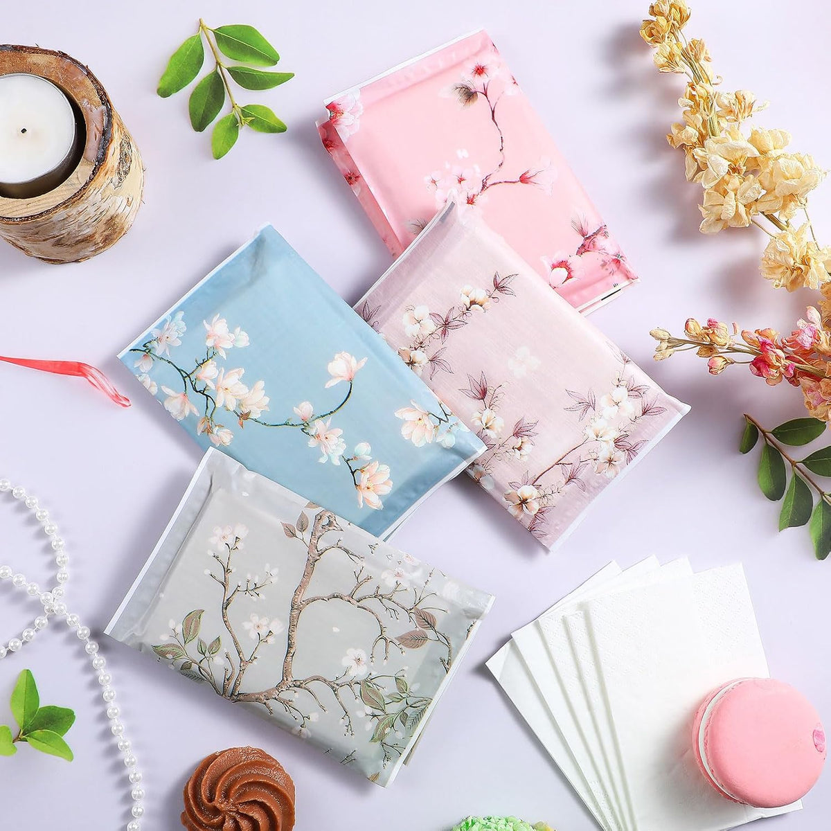 100 Pack Pocket Tissues Travel Slim Packs, Colorful Flowers