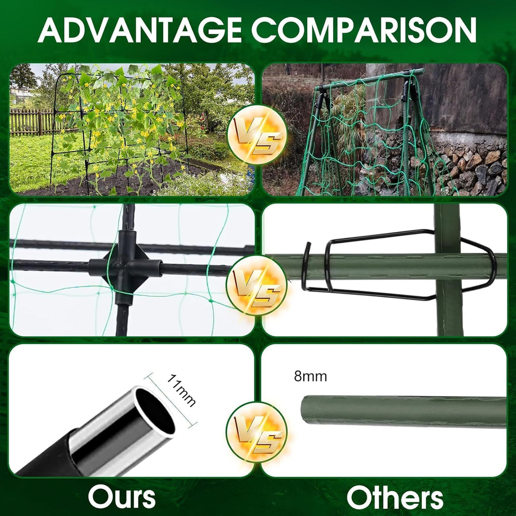 Cucumber Trellis, 50x48 inch Garden Arch Trellis for Climbing Plants Outdoor, Rustproof Metal Plant Support Vegetable