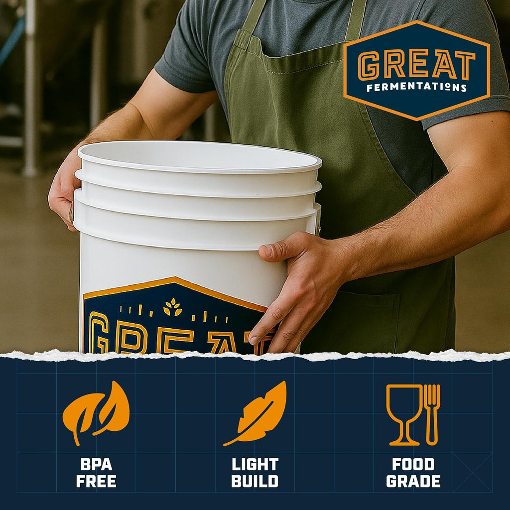 6.5 Gallon Fermenting Bucket - BPA Free Food Grade Fermentation Bucket without Lid - Multi-purpose Reusable Brewing