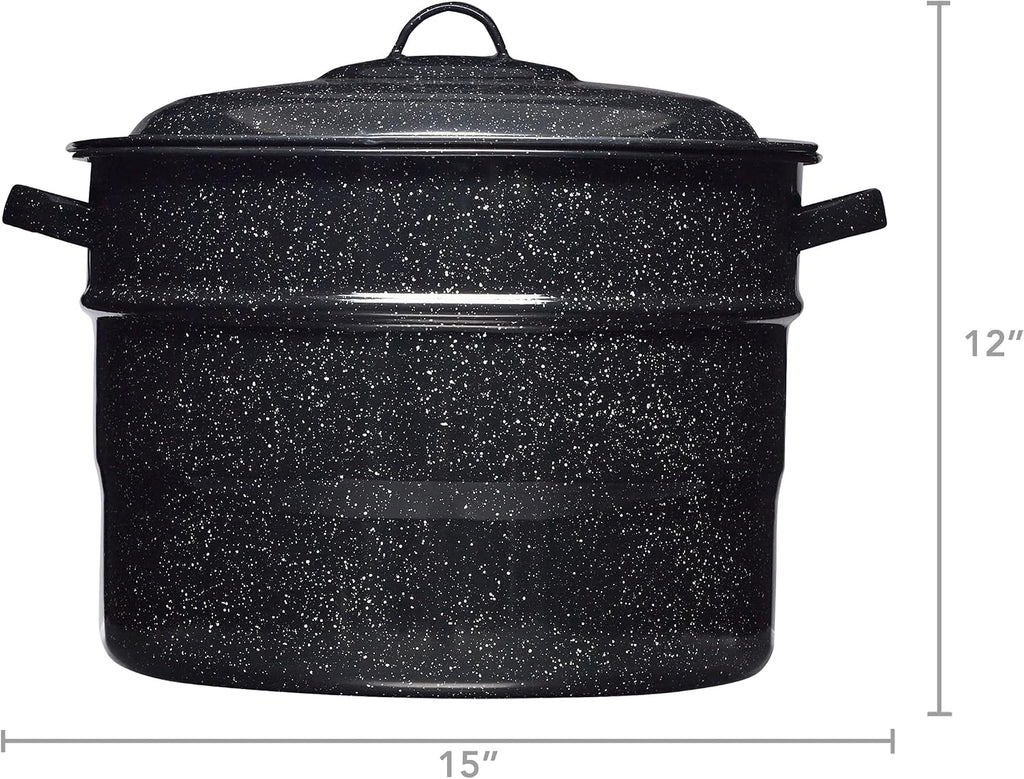 Water Bath Canner with Can Rack 21.5 Quart, Black, WYT-57