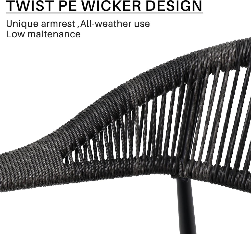 Patio Dining Chairs Set of 4, Stackable Aluminum Armchair