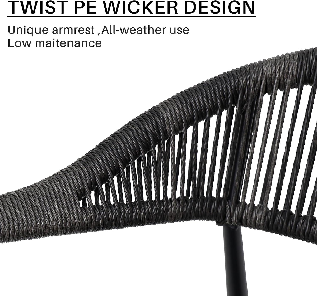 Patio Dining Chairs Set of 4, Stackable Aluminum Armchair