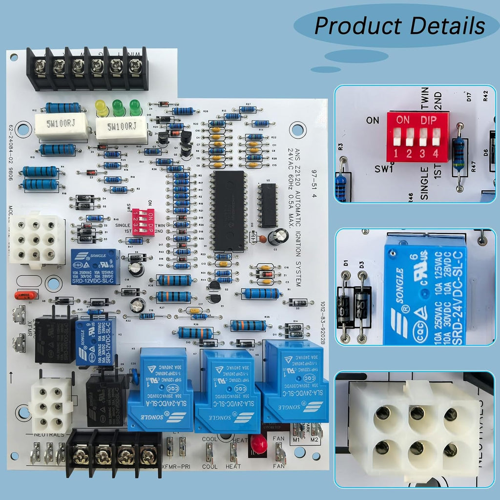 1012-920A Furnace Control Board for Rheem Ruud 62-24084-82 62-24084-02