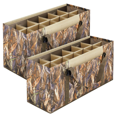 2 Pcs 12 Slot Decoy Bag Waterfowl Hunting Camo Mesh Drain