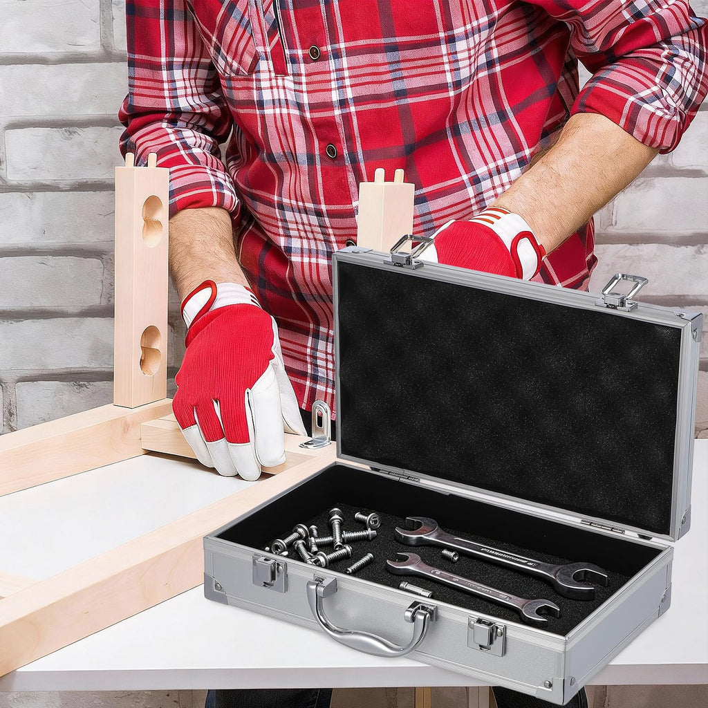 Aluminum Briefcase Hard Case with DIY Customizable Foam Insert for Test Instruments Cameras Tools Parts and