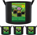 5 Gallon Grow Bags 4 Pack – 300G Non-Woven Thickened Fabric Plant Pots with Reinforced Handles, Breathable Drainage