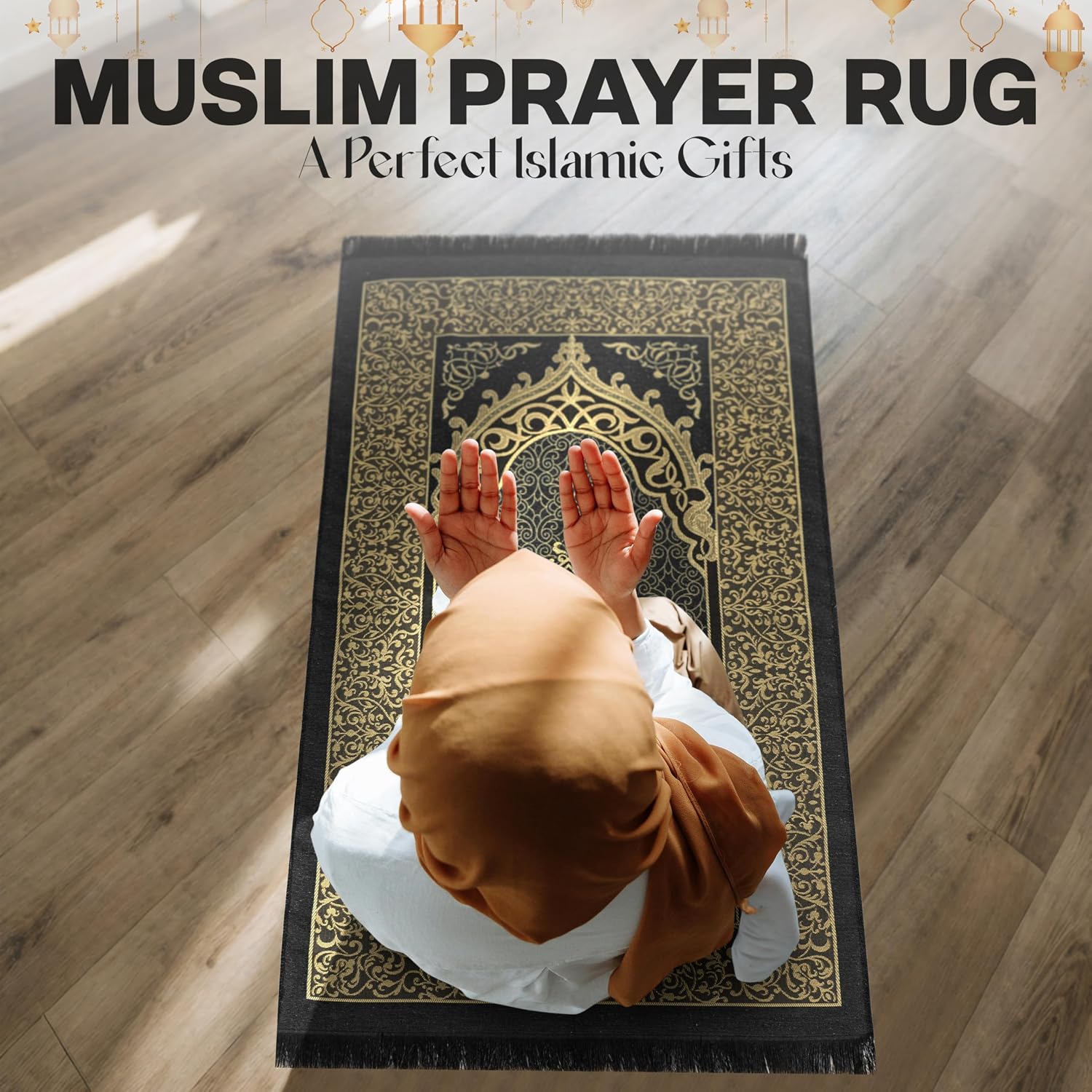 Muslim Prayer Rug with Islam Prayer Beads - Travel Prayer Mat, Islamic Gifts for Women, Portable Prayer Matt Islam