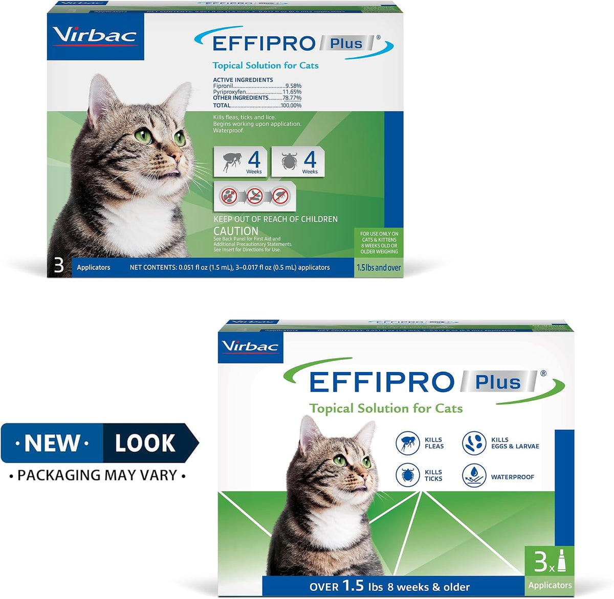 EFFIPRO Plus Topical Solution Waterproof Flea and Tick Cats Over 1.5 lbs