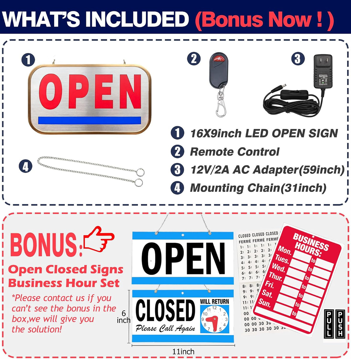 Led Open Signs for Business 16x9 in Neon Open Sign Led with Remote