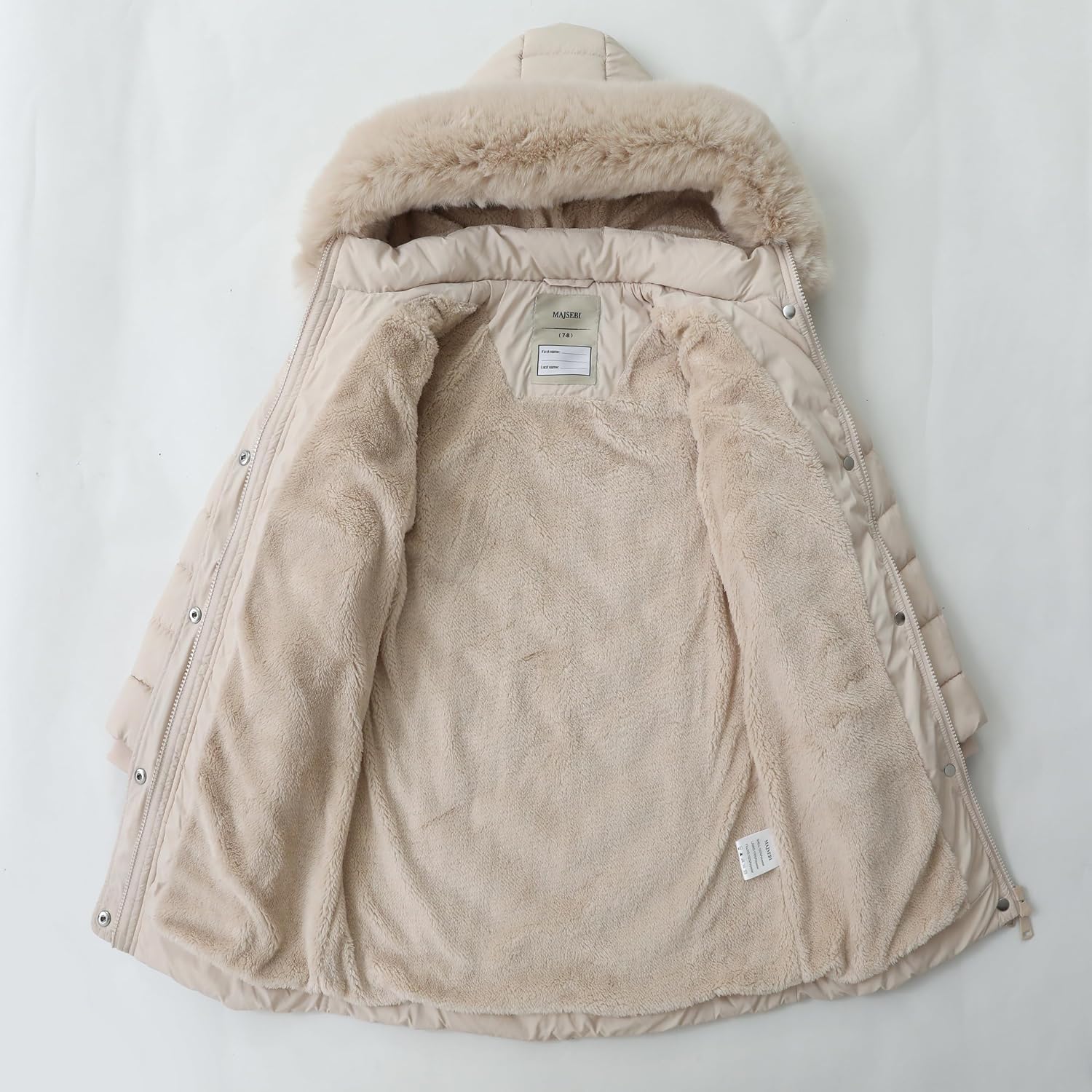 Girls Winter Long Down Coat with Fur Hood,Warm Quilted Jacket for Kids Cold Weather Outdoor Protection