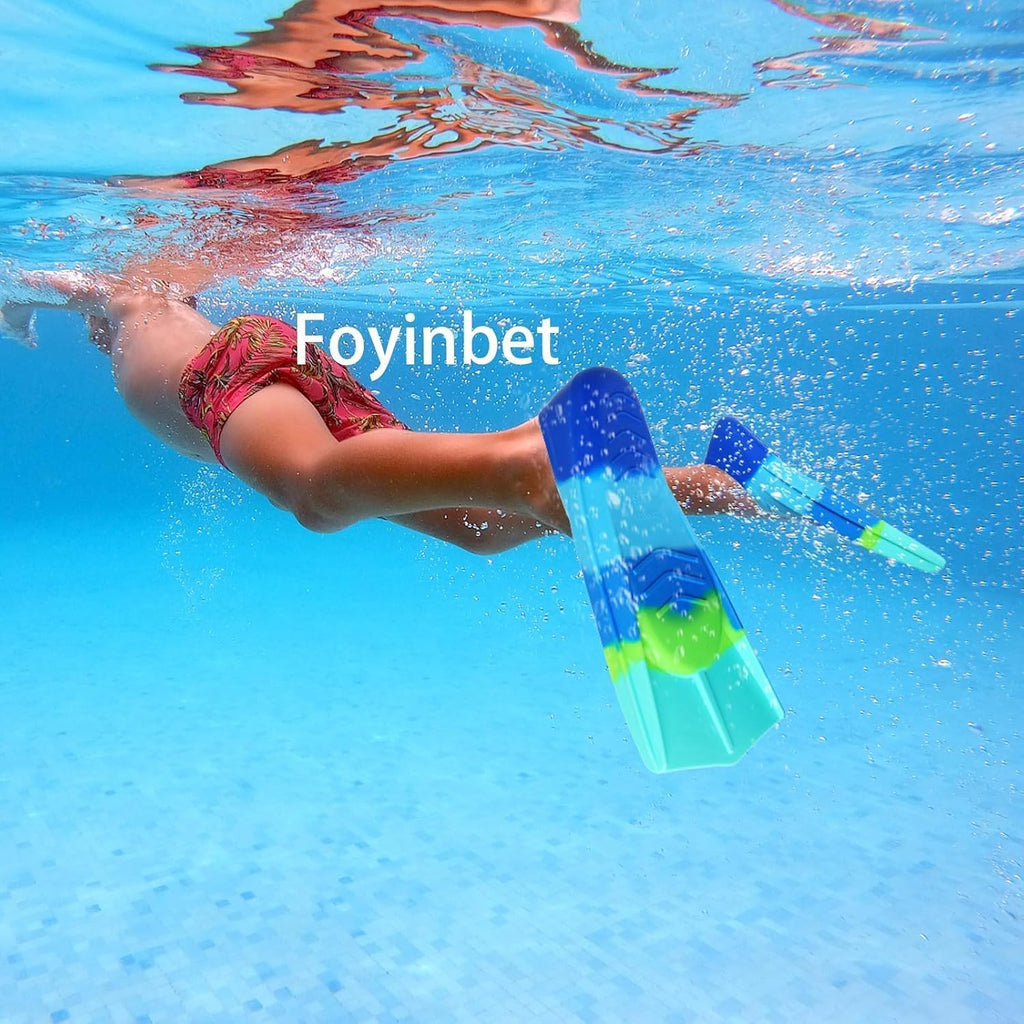 Kids Swim Fins Youth Short Blade Swimming Training Flippers | Snorkeling Diving Travel Size Fins for Children Girls