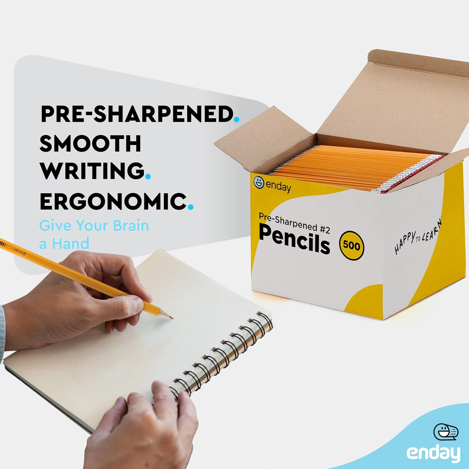 #2 Pencils Bulk - 500 Pack - Pre-Sharpened #2 Wood-Cased Yellow Sharpened Pencils for Kids with Latex-Free Eraser Top