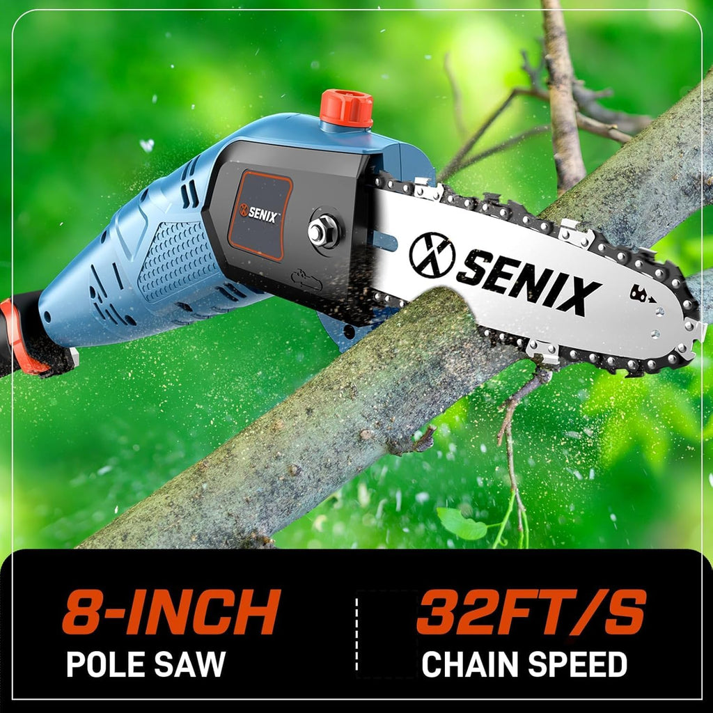 Corded Electric Pole Saw, Electric Telescoping Pole Saw with 8-Inch Bar & Chain, Adjustable Extension Tree Trimmer