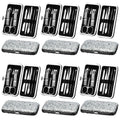 12 Set 8 in 1 Manicure Kit Gifts Nail Clippers, Glitter Silver
