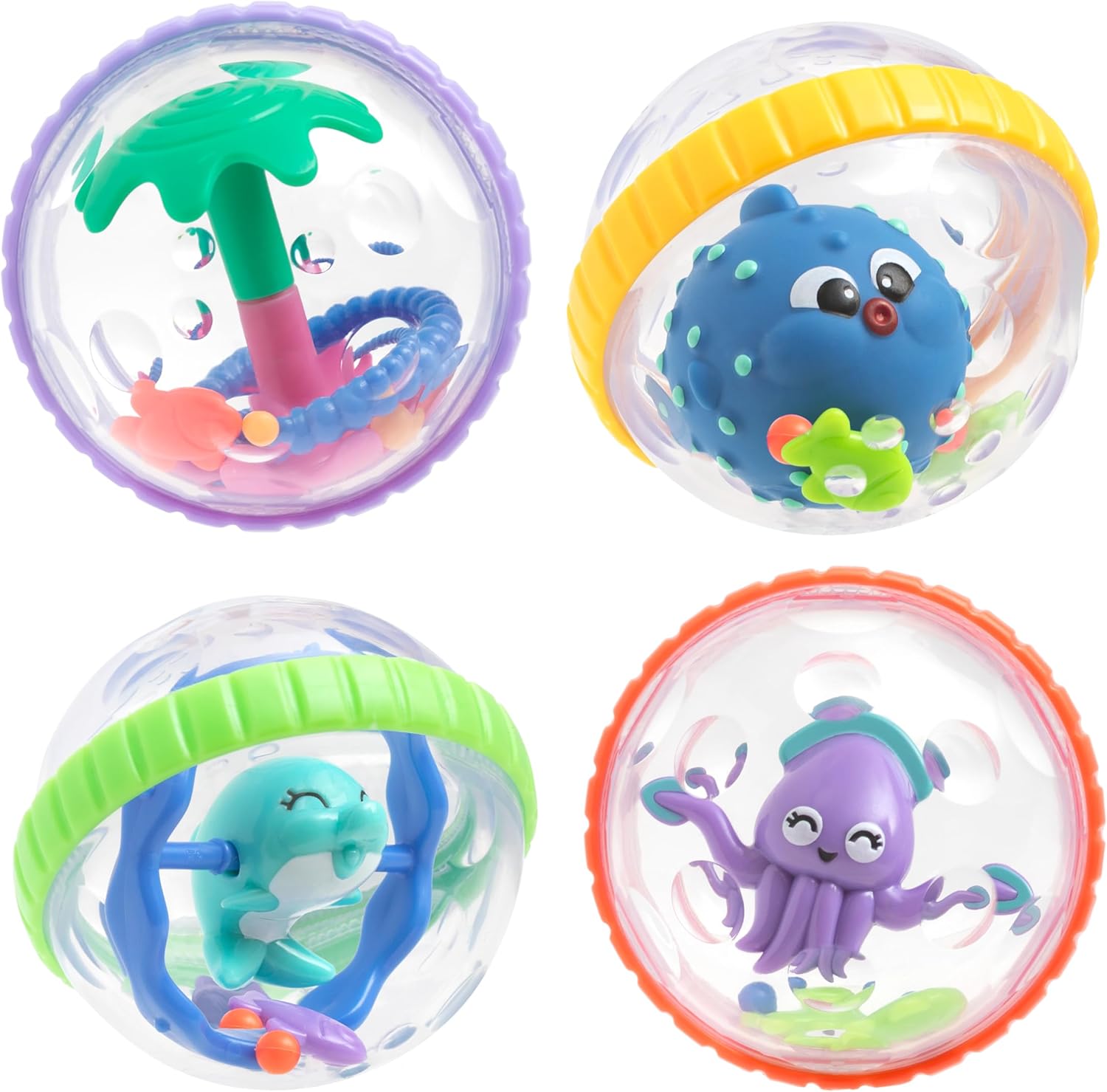 Bubbly Buds Interactive Bath Set - (4-Pack) Baby Bath Toys - 6+ Months