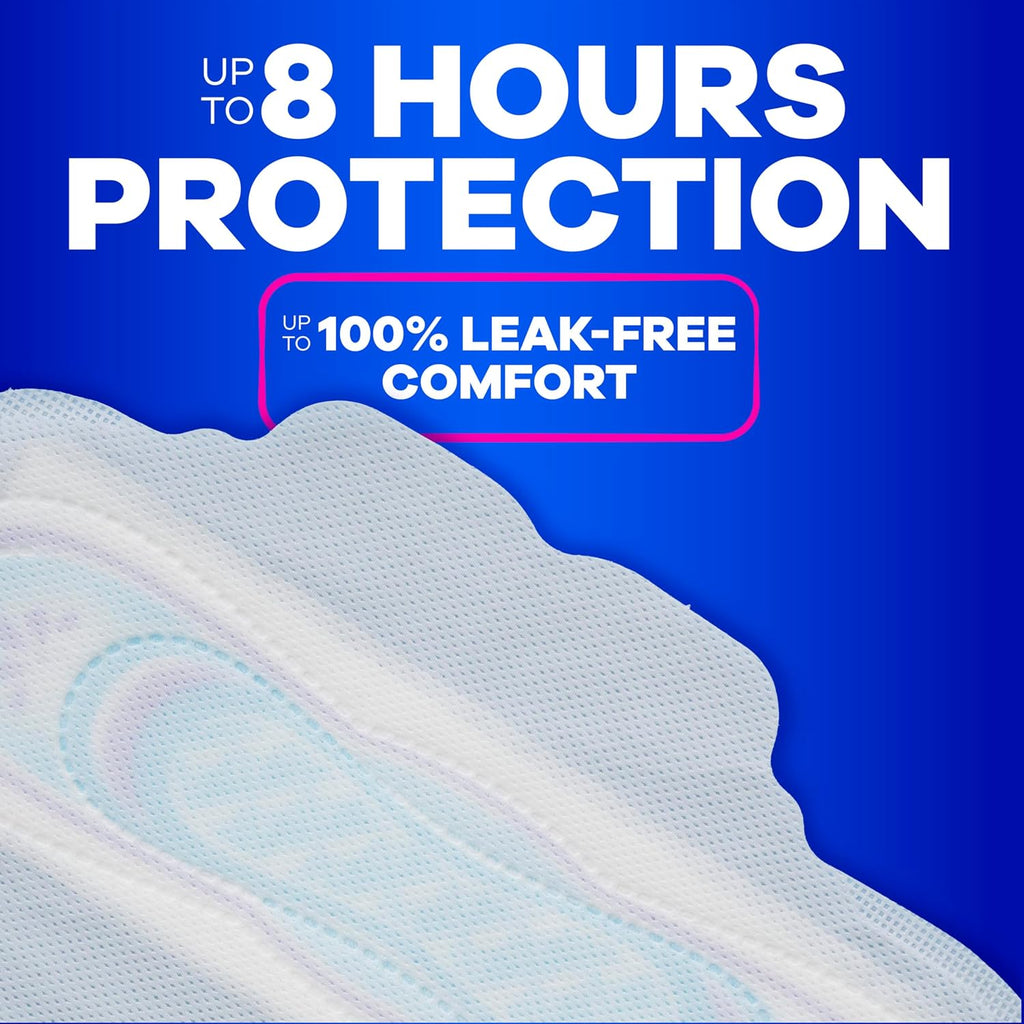 Ultra Thin Feminine Pads with Wings for Women, Size 1, Regular Absorbency, Unscented, Up to 100% Leak-Free