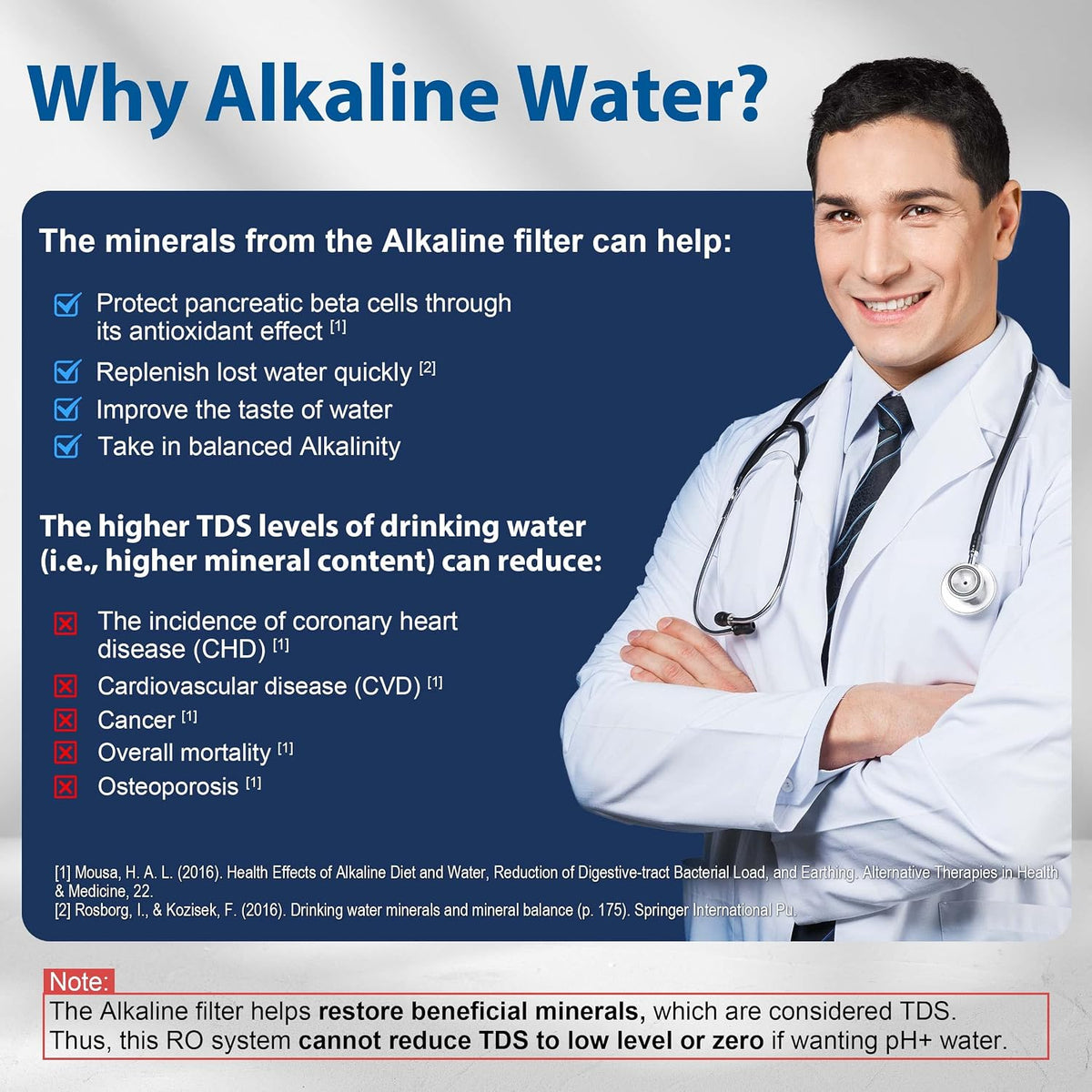 RCC1UP-AK, 100 GPD 7-Stage Reverse Osmosis Under Sink Water Filtration System with Boost Pump, Alkaline