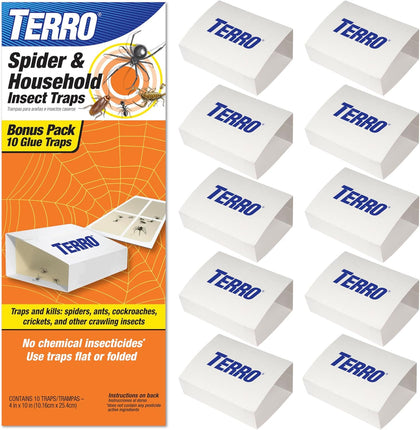 Spider & Insect Trap, 10-Pack Sticky Glue Traps | Kills Roaches, Spiders, Ants, Cockroaches, Crickets, Indoor Bug