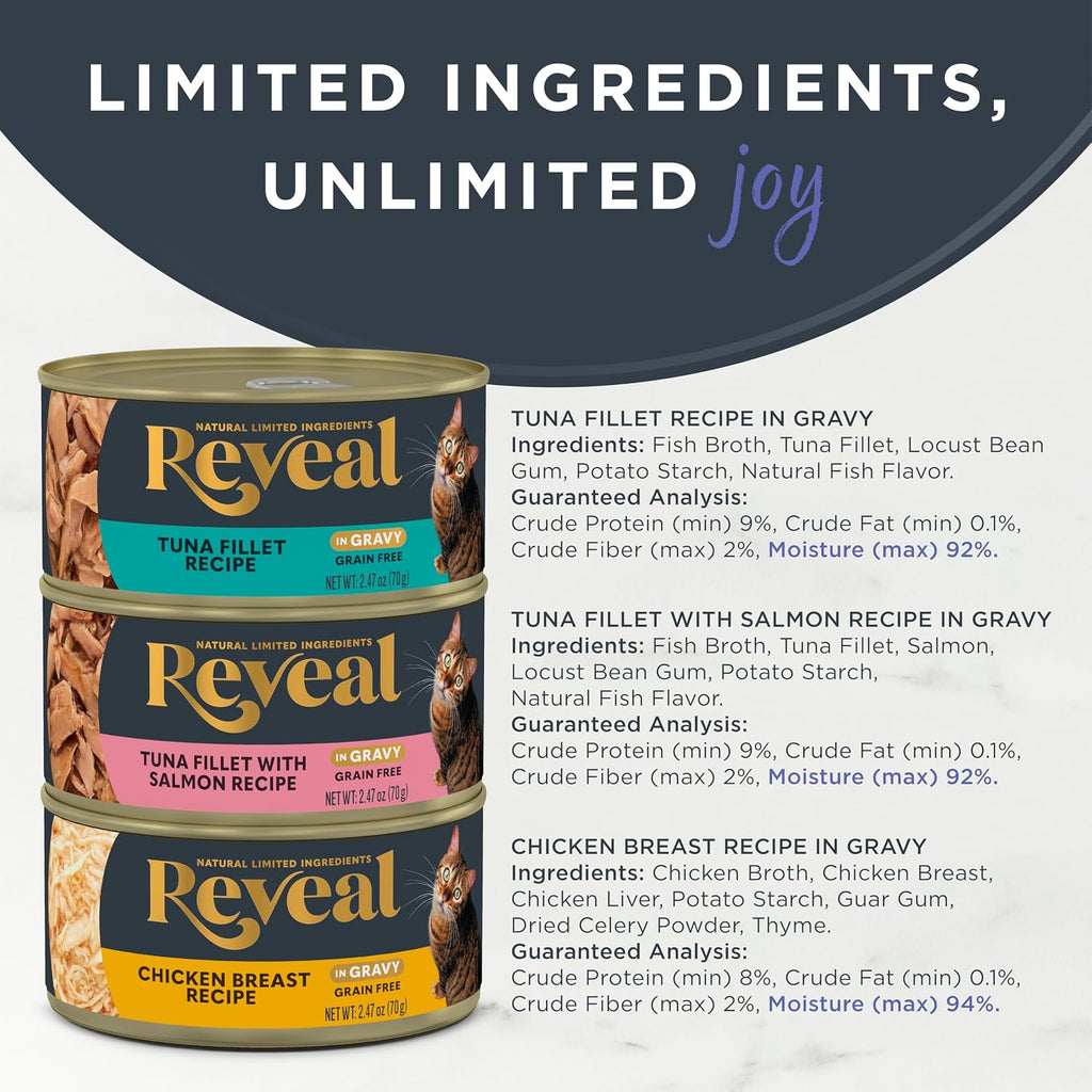 Fish & Chicken Variety in Gravy Wet Cat Food 12-Pack 2.47 oz Cans
