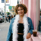5 ply White Ostrich Feather Boas.