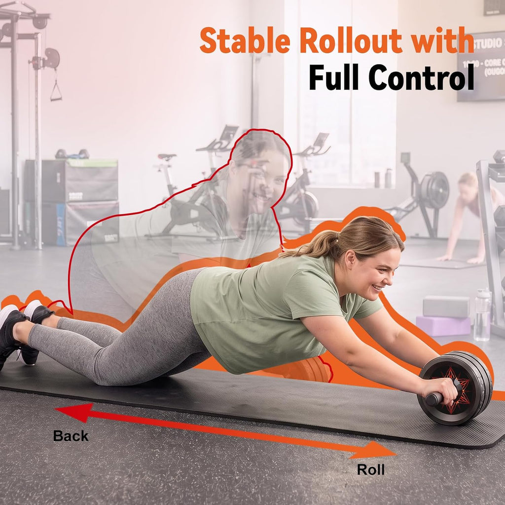 Ab Roller Wheel, Abs & Core Workout Equipment for Home Gym with Knee Pad Accessories, Abdominal Wheel for Full-body