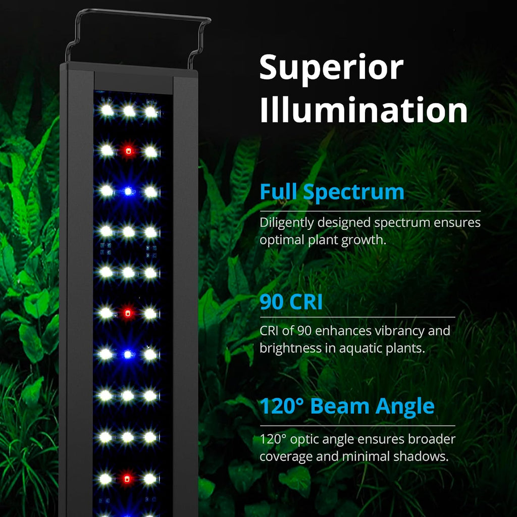 C10 Plant Aquarium Light, 18-24 in, 13W, Full Spectrum with Timer