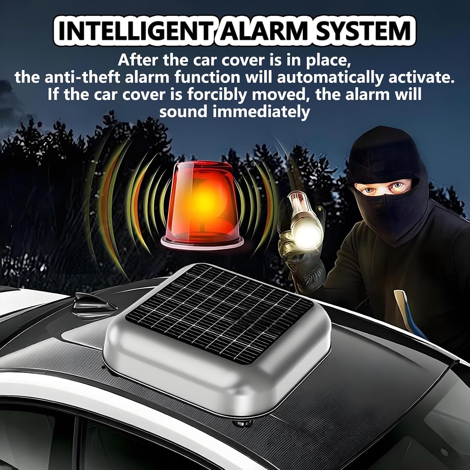 Automatic Car Cover Waterproof All Weather with Anti Theft System and Remote Control, Solar Panel Smart Car Cover