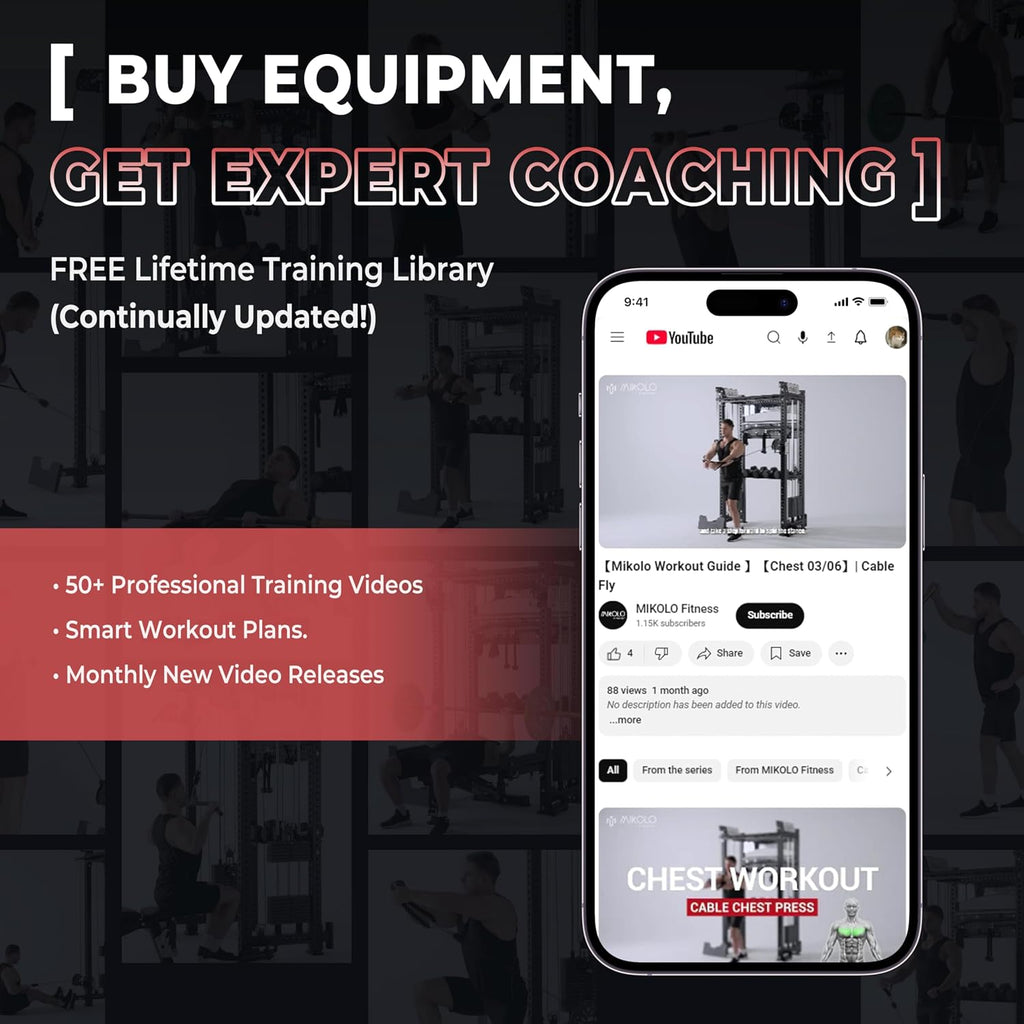 Power Cage, Power Rack with Cable Crossover System, 1500LBS Squat Rack with LAT Pull Down System, Workout Cage with