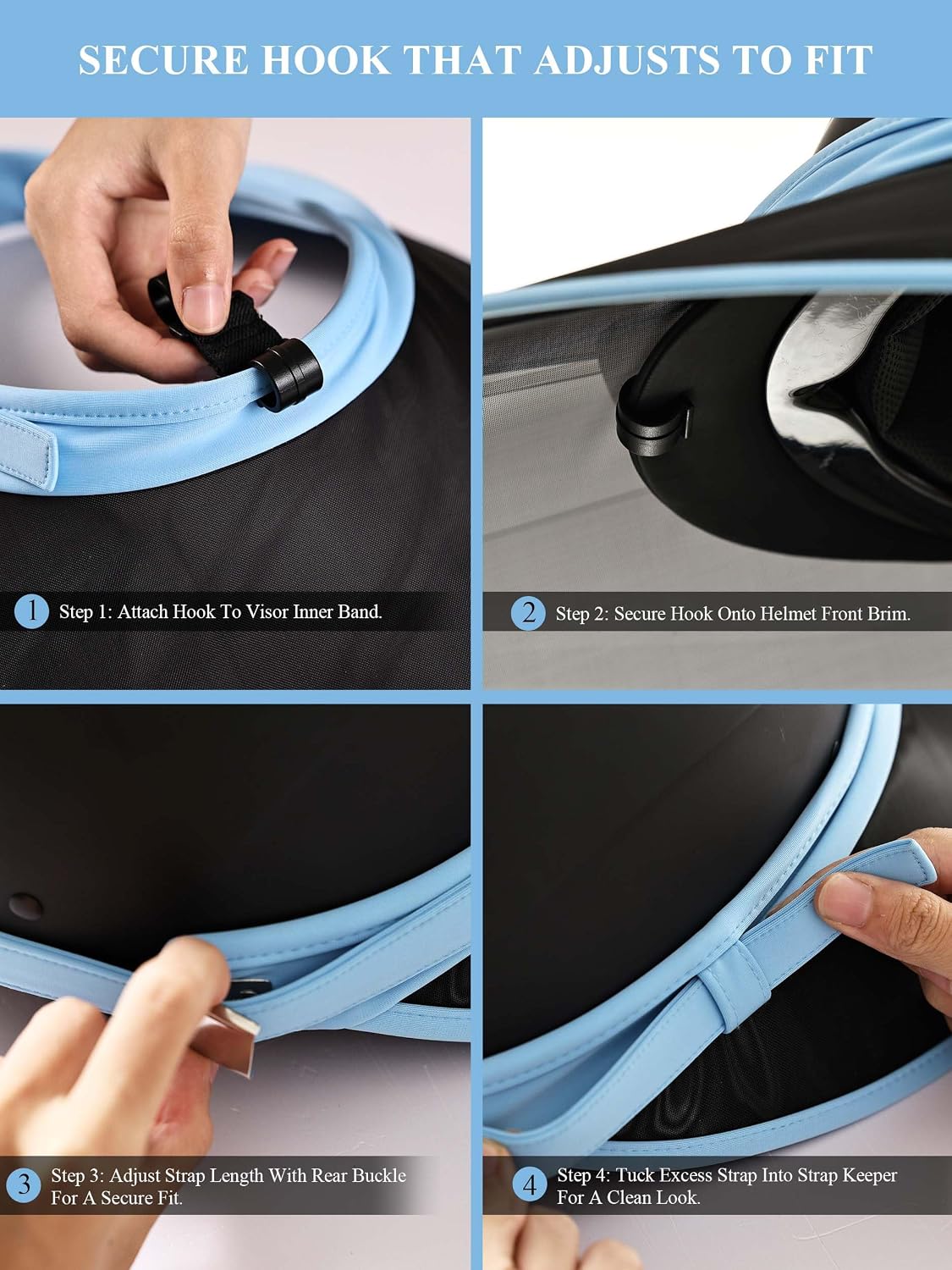 Horse Riding Helmet Visor, Clip-On Sun Brim