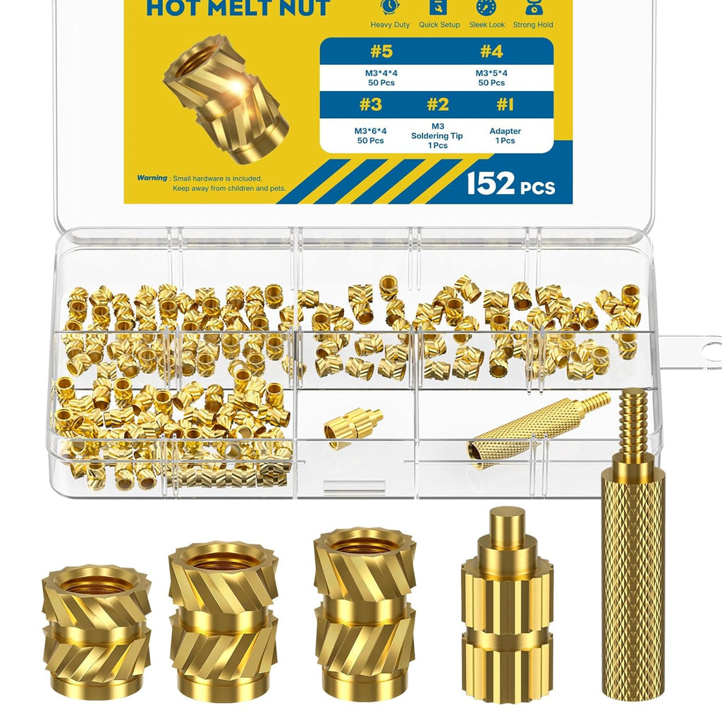 Vibit 152 Pcs Heat Set Inserts Kit for 3D Printing Parts