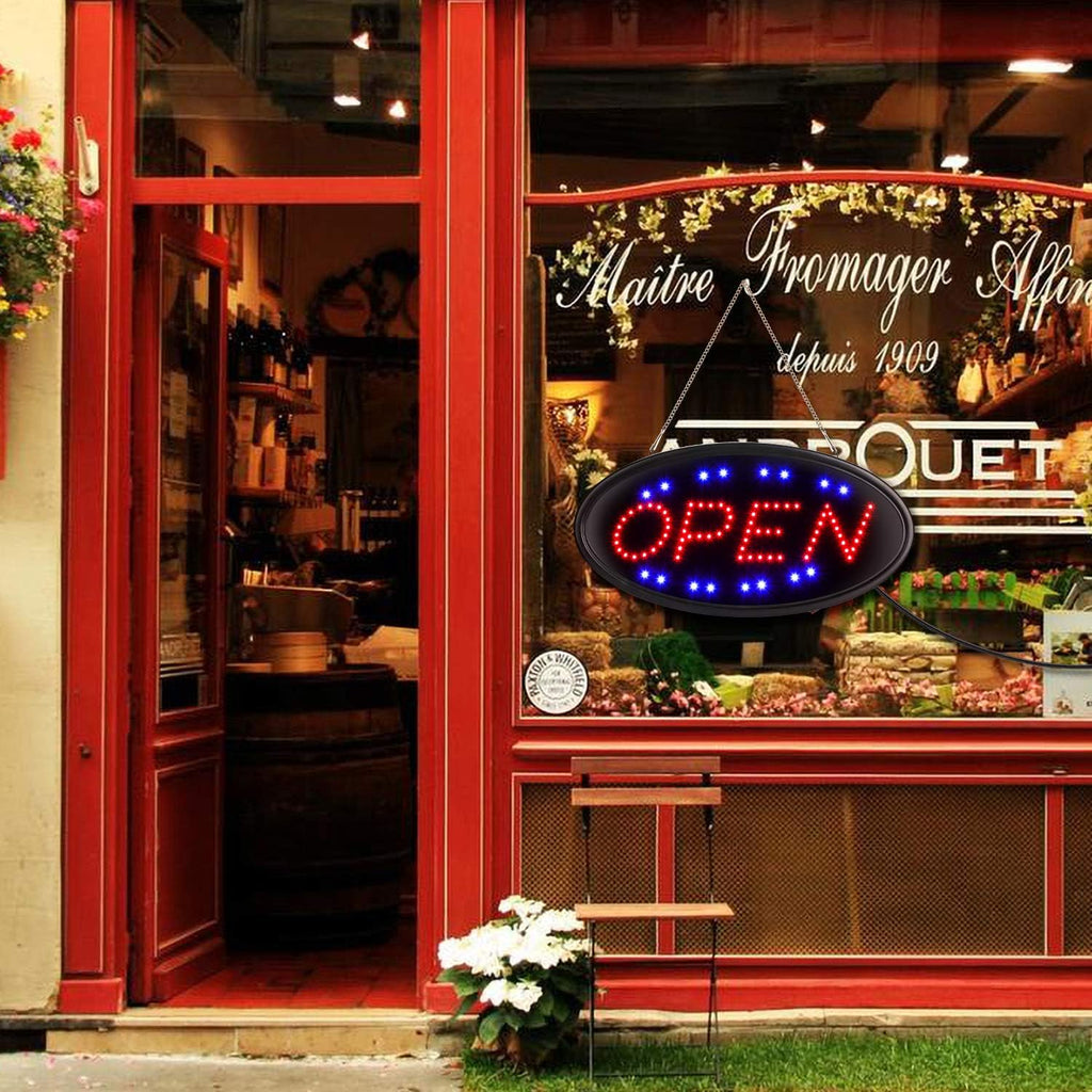 LED Open Sign, 19"x10", with Remote, Timer & Flash/Steady Modes