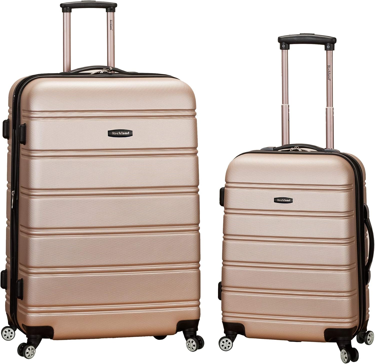 Melbourne Hardside 2 Piece Expandable Spinner Wheel Luggage Set, (20"/28"), Champagne