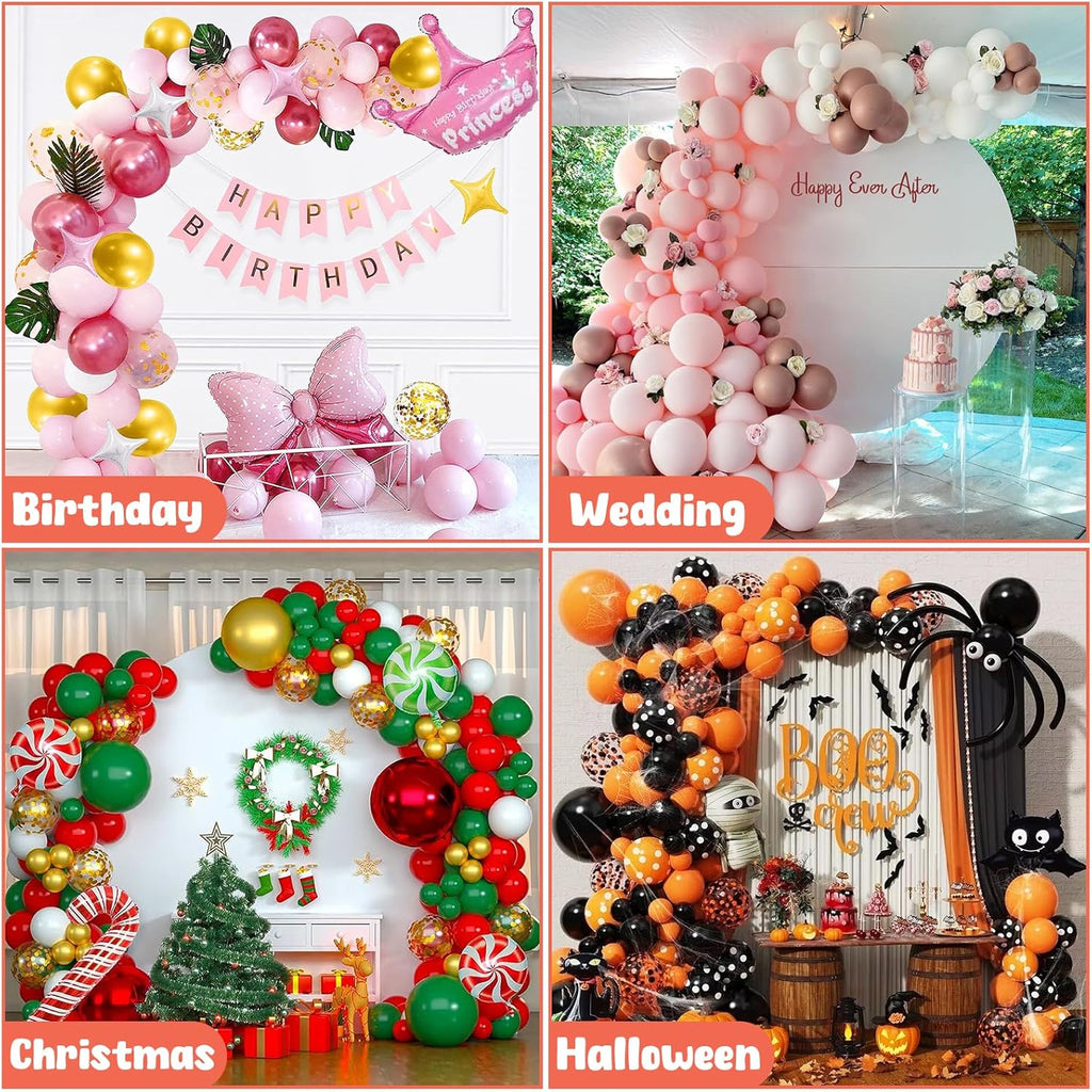Balloon Arch Kit 9.35FT & 6FT, Free Bending Half Balloon Arch Stand with Base, Floor Gold Balloon Arch Frame Backdrop