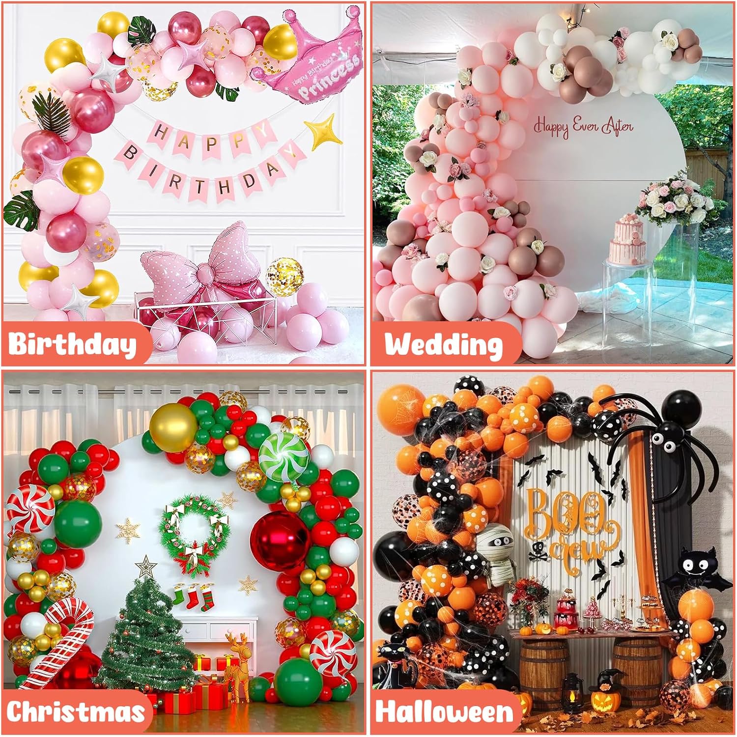 Balloon Arch Kit 9.35FT & 6FT, Free Bending Half Balloon Arch Stand with Base, Floor Gold Balloon Arch Frame Backdrop