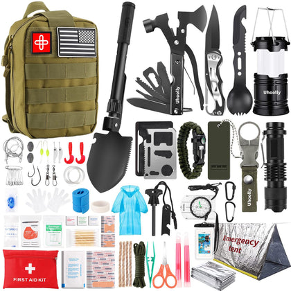 Survival Kit, Gifts for Men Women Teen Boys, Includes 252pcs Survival Gear Mini First Aid Kit for Car, Large Capacity