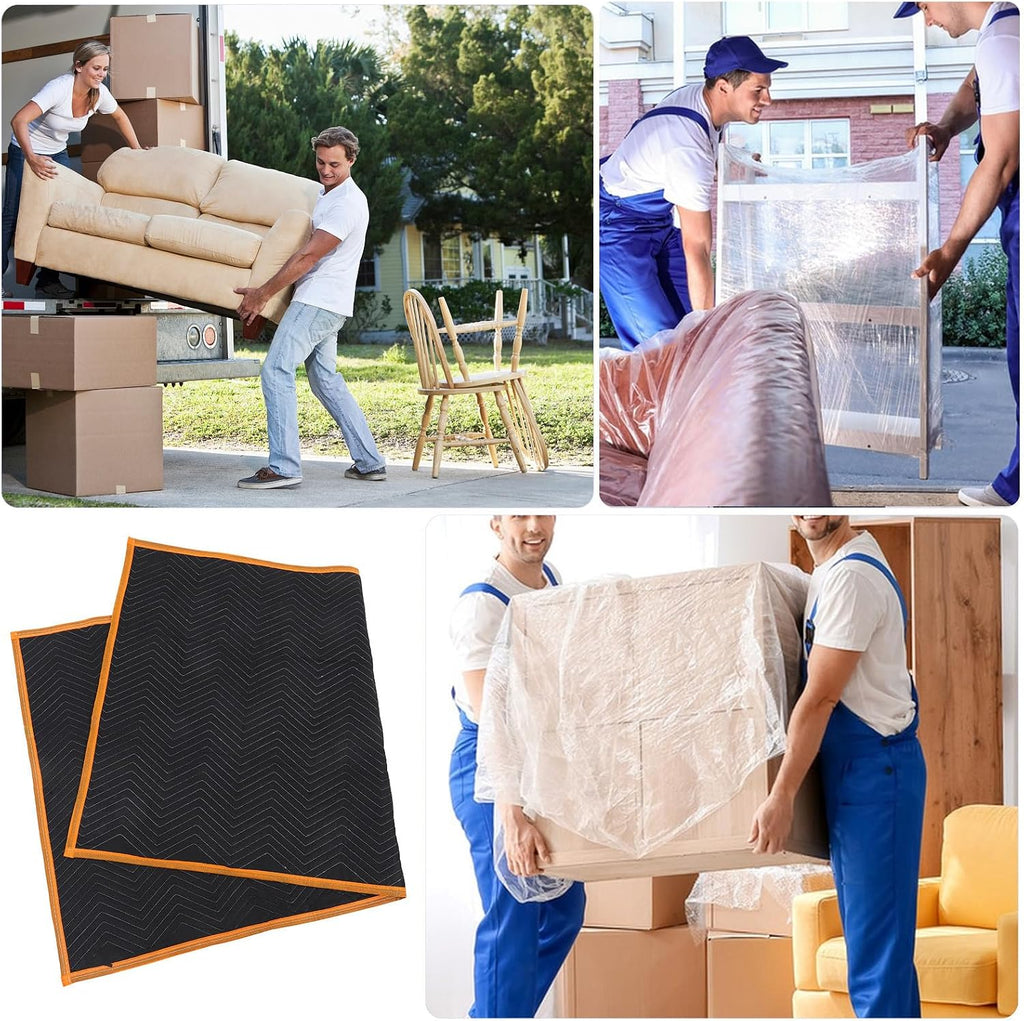 Heavy Duty Black Nonwoven Moving Blanket for Furniture Shipping and Packing